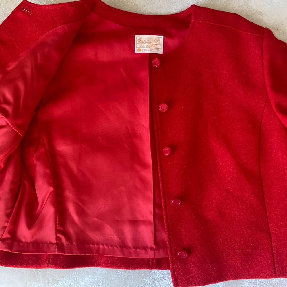 Vintage Red Pendleton Virgin Wool Jacket Blazer U… - image 7